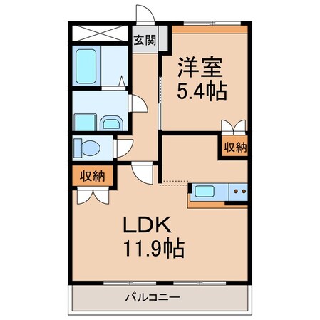 六十谷駅 徒歩10分 2階の物件間取画像